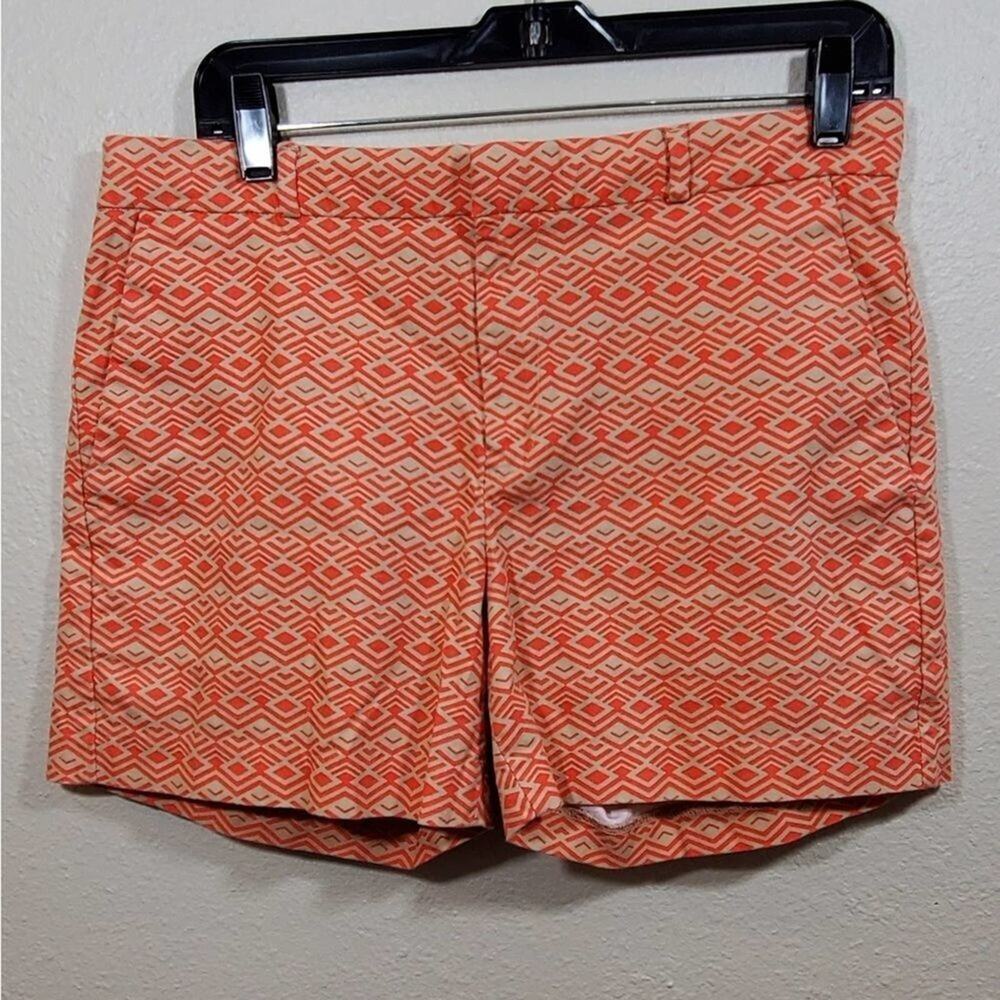 Banana Republic Aztec Geometric Print Womens Orange Shorts Casualโ Summer Size 8